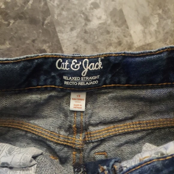 SOLD Cat & Jack boys relaxed straight leg jean pant size 12 - Picture 5 of 6